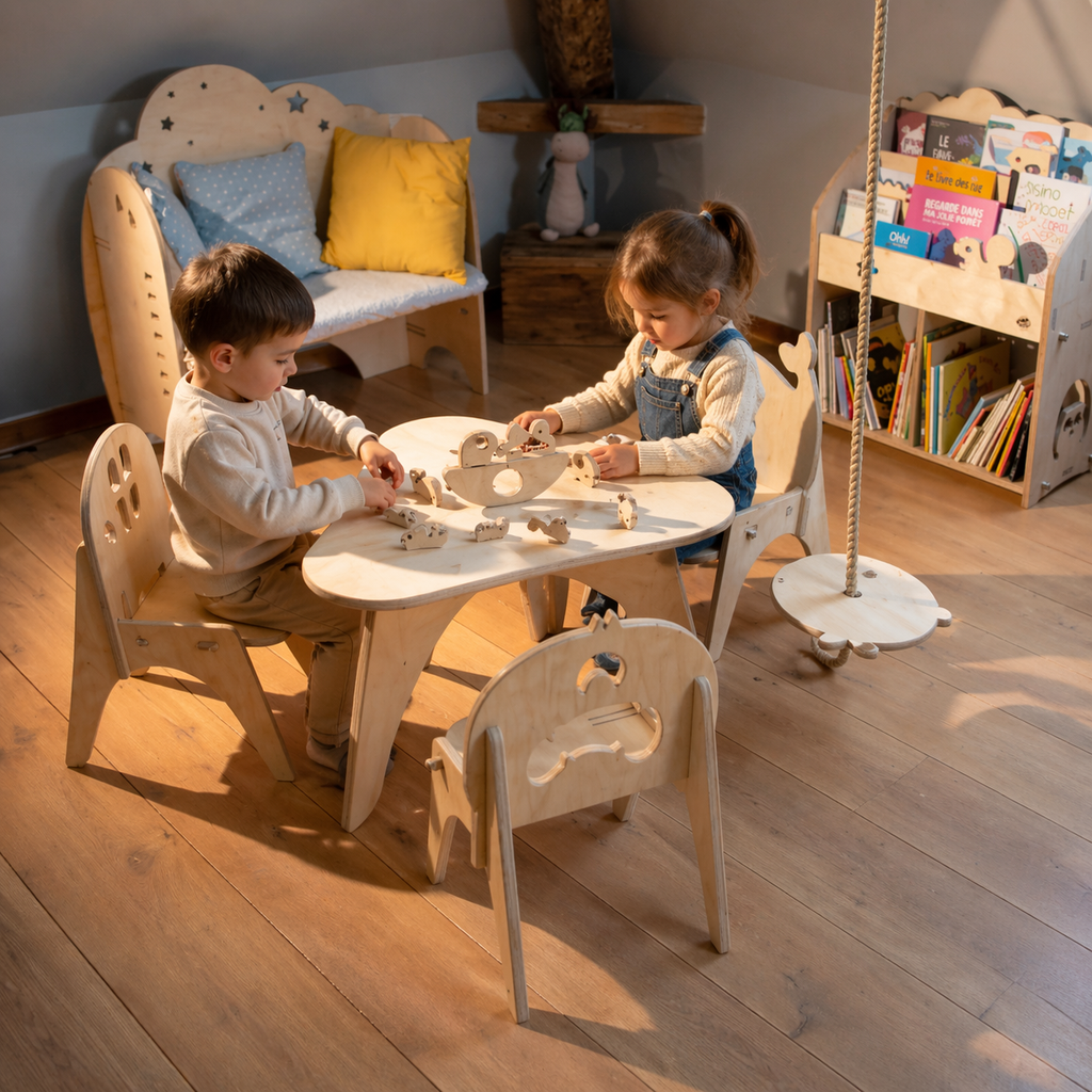 Ensemble table & chaises